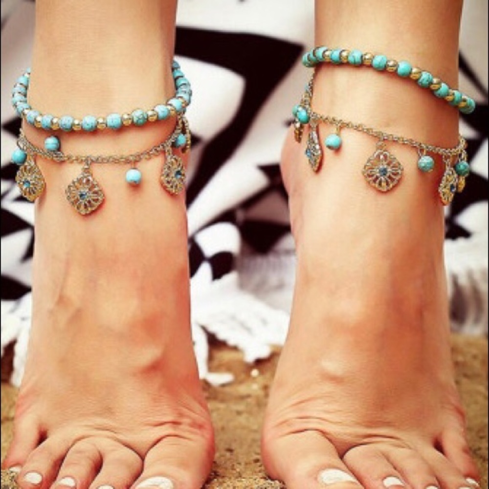 Boho Flower Anklet - Picture 2 of 5